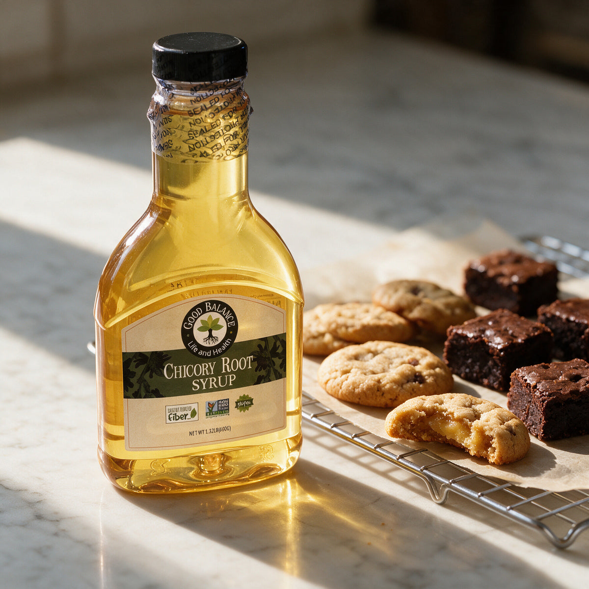 Chicory Root Fiber Syrup, Bakes Like Sugar, 21 oz