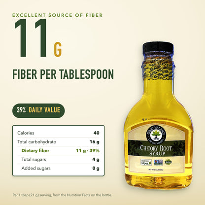 Chicory Root Fiber Syrup, Bakes Like Sugar, 21 oz