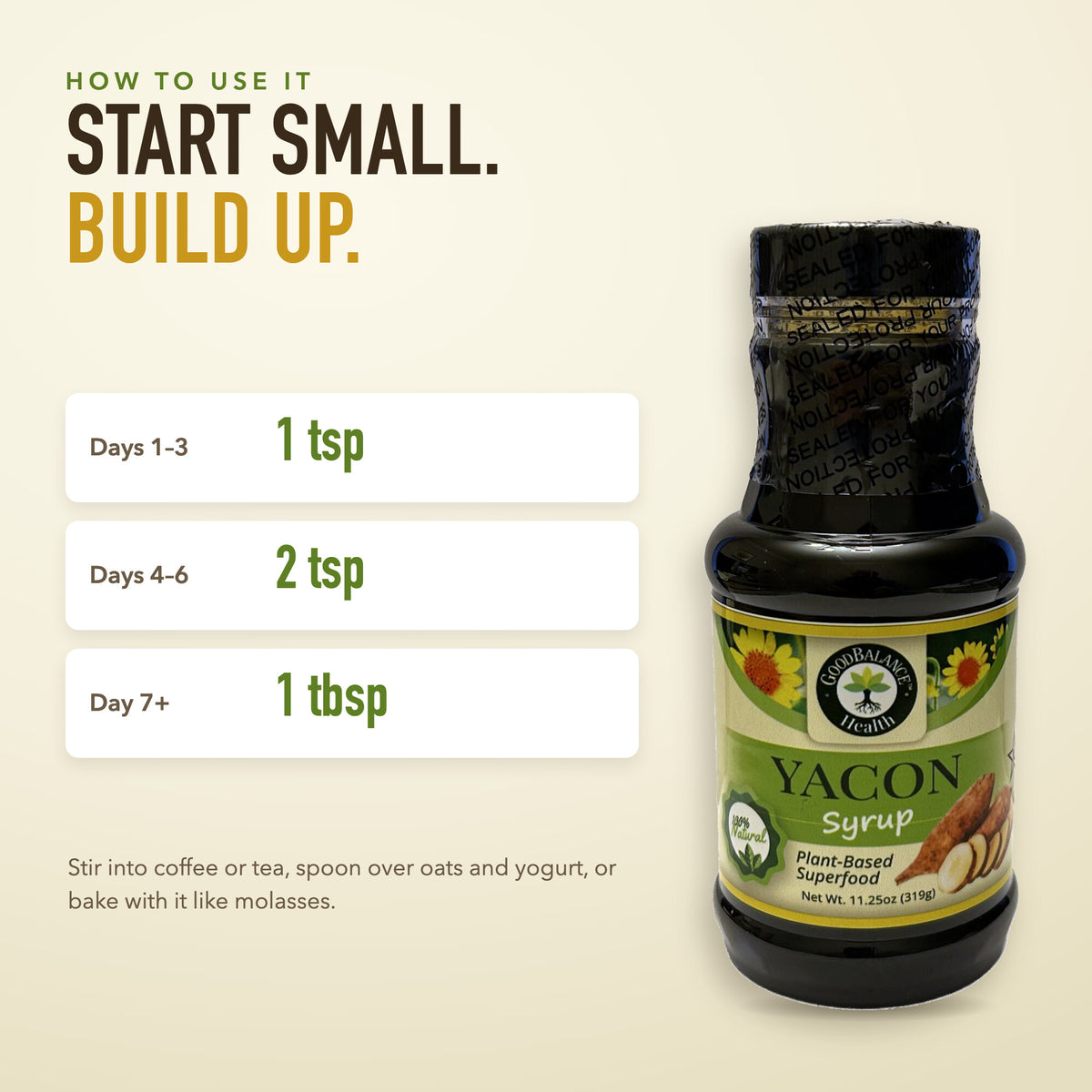 Yacon Syrup, 1 Ingredient Peruvian Yacon Root, 11.25 oz