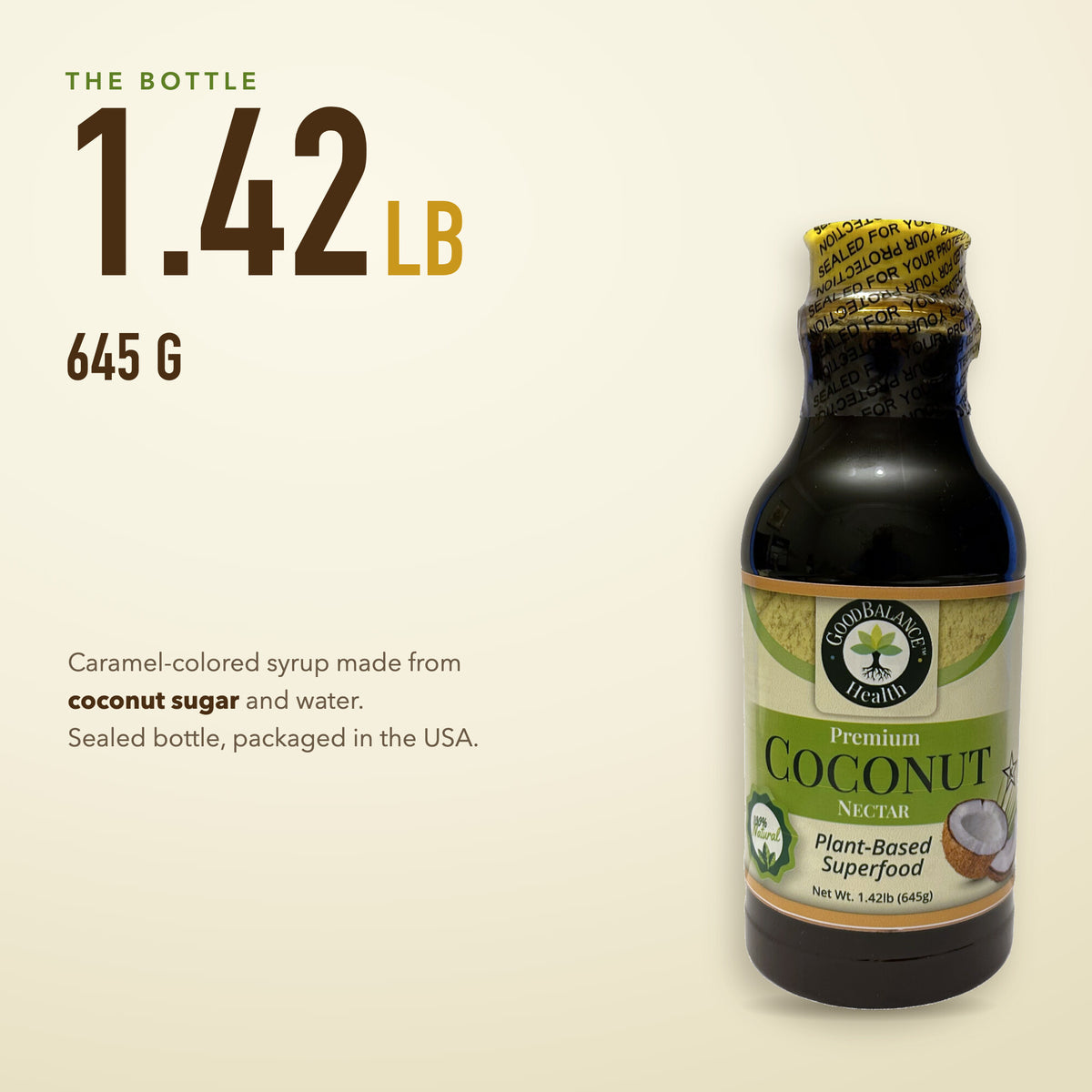 Coconut Nectar Syrup, Caramel Flavor, 1.42 lb