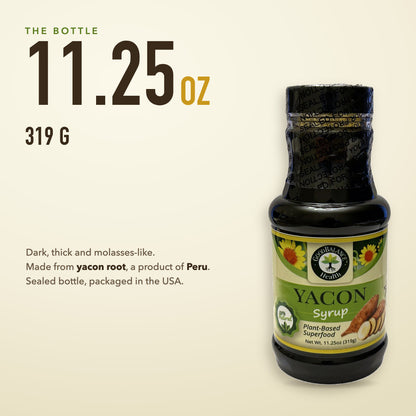 Yacon Syrup, 1 Ingredient Peruvian Yacon Root, 11.25 oz