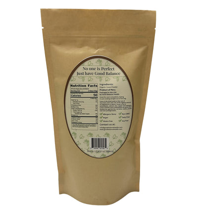 Back label with ingredients and nutrition facts