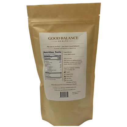 Back label with ingredients and nutrition facts