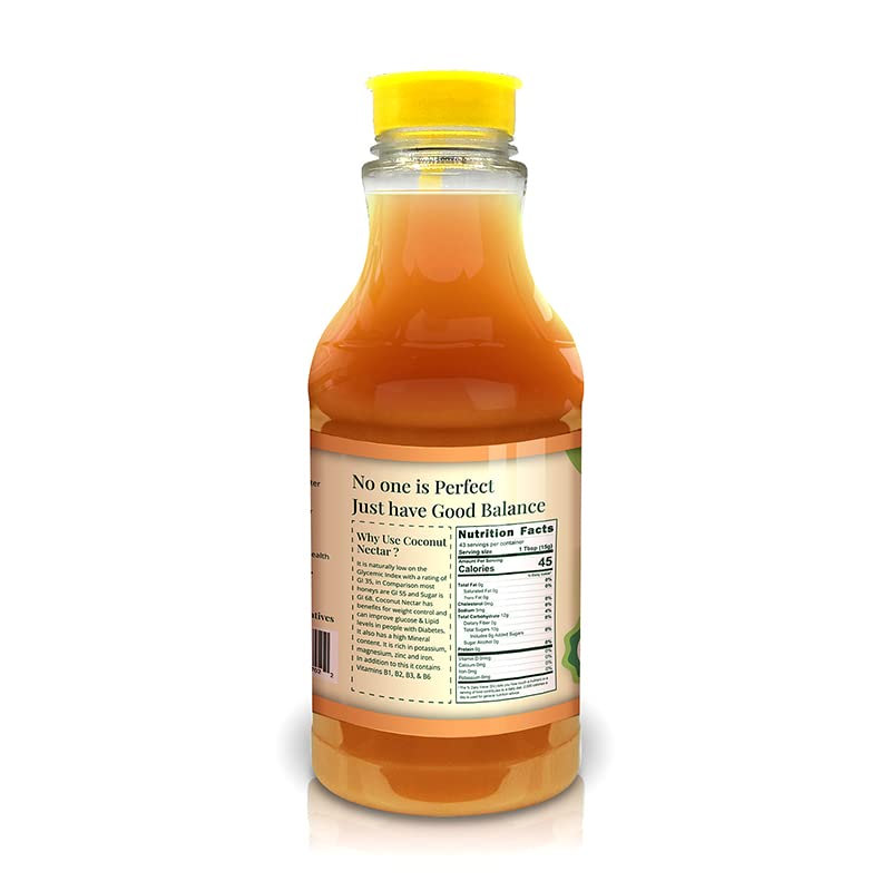 Good Balance Health Coconut Nectar | Natural Liquid Sweetener | Low Glycemic Sweetener | All Natural and Organic | Sugar Substitute | Non GMO, Gluten Free, Keto Sugar, Vegan Friendly, Baking | 22 Ounces (645 Grams)