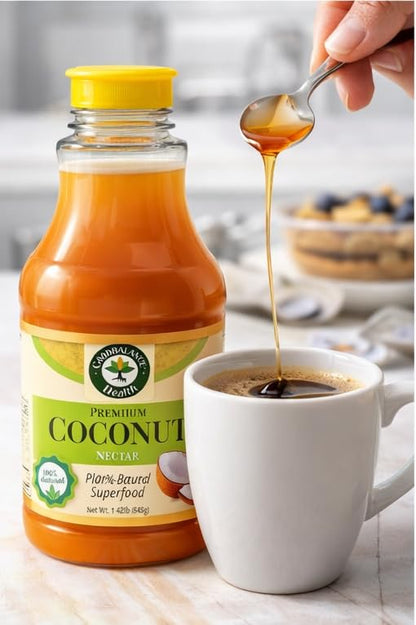 Good Balance Health Coconut Nectar | Natural Liquid Sweetener | Low Glycemic Sweetener | All Natural and Organic | Sugar Substitute | Non GMO, Gluten Free, Keto Sugar, Vegan Friendly, Baking | 22 Ounces (645 Grams)