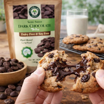 Good Balance Health Dark Chocolate Wafers, Semi Sweet, Dairy Free, Soy Free, Melting Chocolate for Deserts, Baking, Fondue, Dipping, Decorations, 1 Resealable Bag, 24oz total