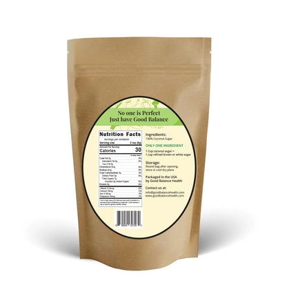 Good Balance Health Organic Coconut Sugar, 32 oz | Unrefined Coconut Palm Sugar, Low Glycemic Natural Sweetener & Sugar Substitute, Non-GMO, Vegan, Gluten Free, Great for Coffee, Baking & Cooking