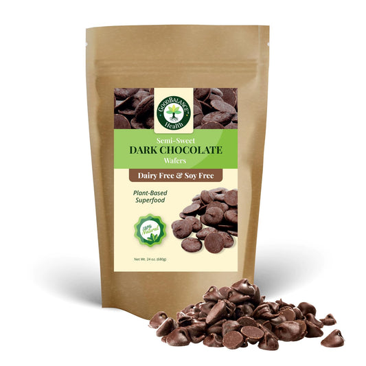 Good Balance Health Dark Chocolate Wafers, Semi Sweet, Dairy Free, Soy Free, Melting Chocolate for Deserts, Baking, Fondue, Dipping, Decorations, 1 Resealable Bag, 24oz total