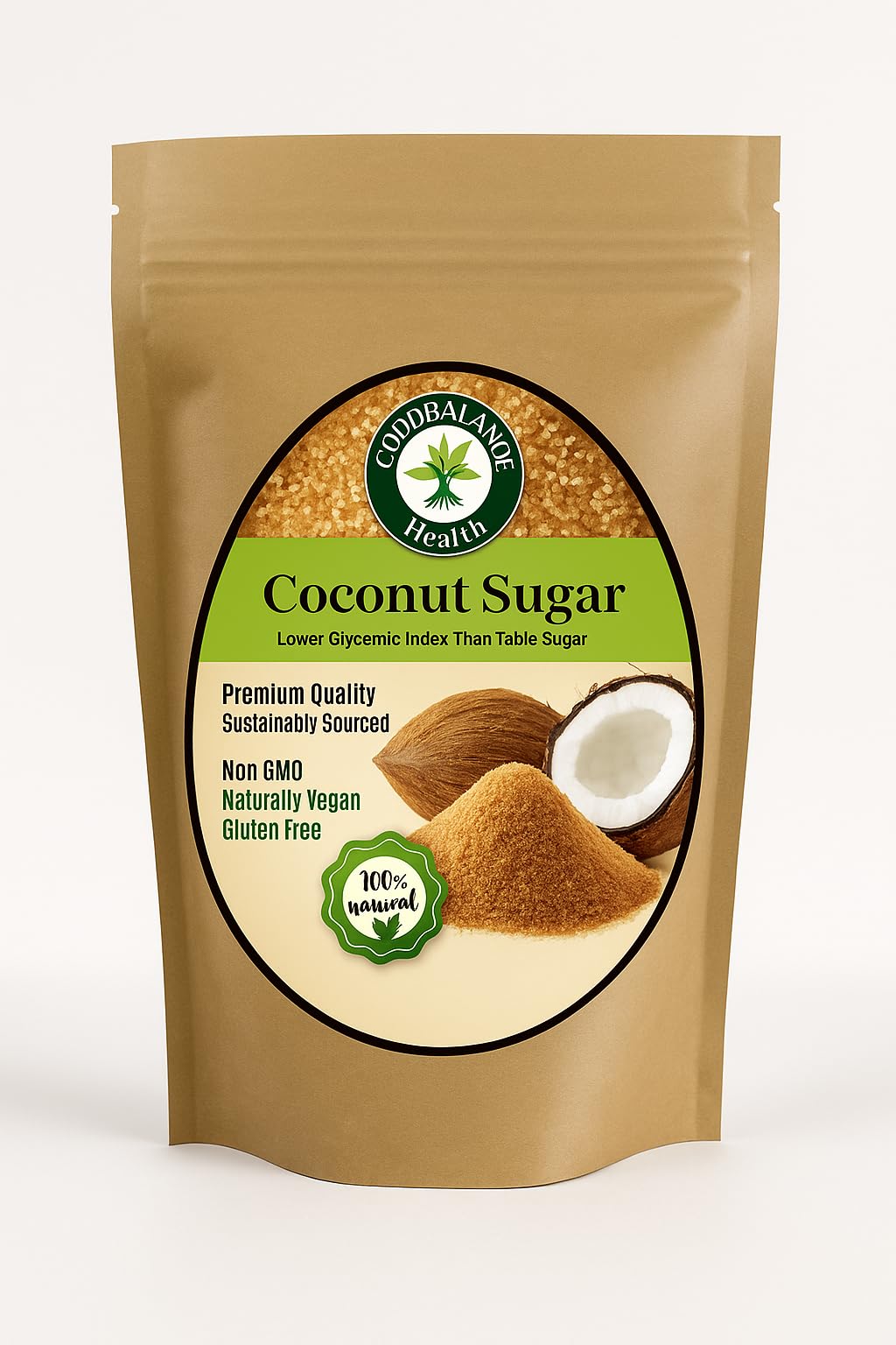 Good Balance Health Organic Coconut Sugar, 32 oz | Unrefined Coconut Palm Sugar, Low Glycemic Natural Sweetener & Sugar Substitute, Non-GMO, Vegan, Gluten Free, Great for Coffee, Baking & Cooking