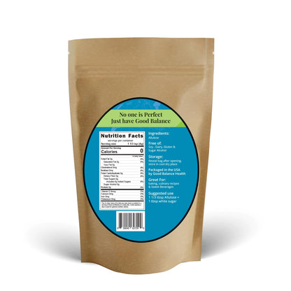 Good Balance Health  Premium 100% Pure Allulose Natural Sweetener | Zero Calories  Low-Glycemic  1:1 Sugar Substitute for Baking, Coffee & Keto  2lb Resealable Bag