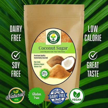 Good Balance Health Organic Coconut Sugar, 32 oz | Unrefined Coconut Palm Sugar, Low Glycemic Natural Sweetener & Sugar Substitute, Non-GMO, Vegan, Gluten Free, Great for Coffee, Baking & Cooking