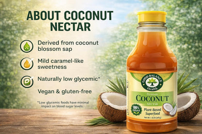 Good Balance Health Coconut Nectar | Natural Liquid Sweetener | Low Glycemic Sweetener | All Natural and Organic | Sugar Substitute | Non GMO, Gluten Free, Keto Sugar, Vegan Friendly, Baking | 22 Ounces (645 Grams)