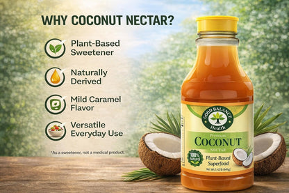 Good Balance Health Coconut Nectar | Natural Liquid Sweetener | Low Glycemic Sweetener | All Natural and Organic | Sugar Substitute | Non GMO, Gluten Free, Keto Sugar, Vegan Friendly, Baking | 22 Ounces (645 Grams)
