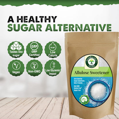 Good Balance Health  Premium 100% Pure Allulose Natural Sweetener | Zero Calories  Low-Glycemic  1:1 Sugar Substitute for Baking, Coffee & Keto  2lb Resealable Bag