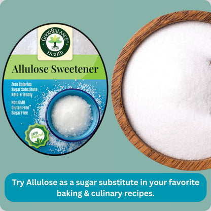Good Balance Health  Premium 100% Pure Allulose Natural Sweetener | Zero Calories  Low-Glycemic  1:1 Sugar Substitute for Baking, Coffee & Keto  2lb Resealable Bag