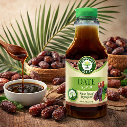 Good Balance Health Organic Date Syrup Sweetener, Natural Sugar Alternative for Coffee, Tea, Baking and Cooking, Vegan Paleo Gluten Free, Kosher, 22.5 oz Squeeze Bottle