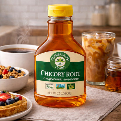Good Balance Health Chicory Root Syrup, All Natural and Organic, Low Glycemic Sweetener, Sugar Substitute,sugar free syrup, Non GMO, Gluten Free, Keto Sugar, Vegan Friendly, Baking, chicory root organic, 21 Ounces (600 Grams)