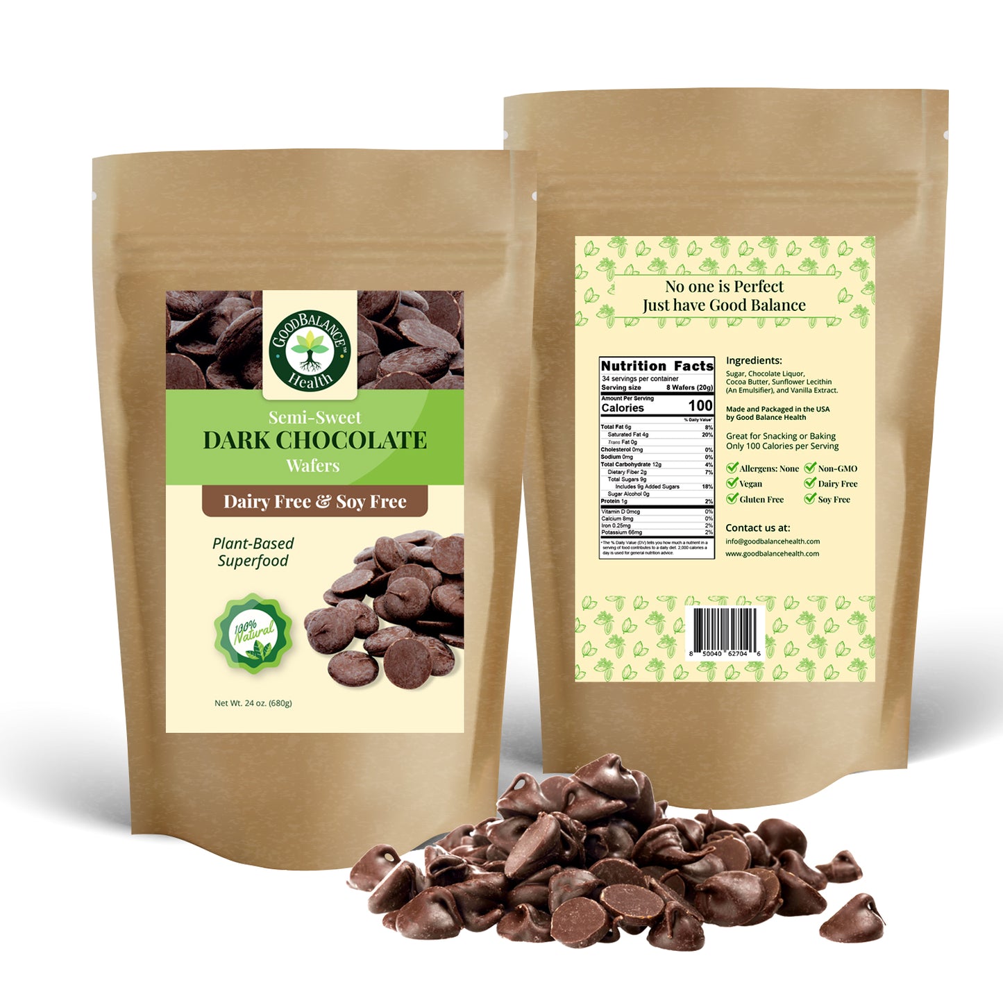 Dark Chocolate Wafers 2 Pack 48oz