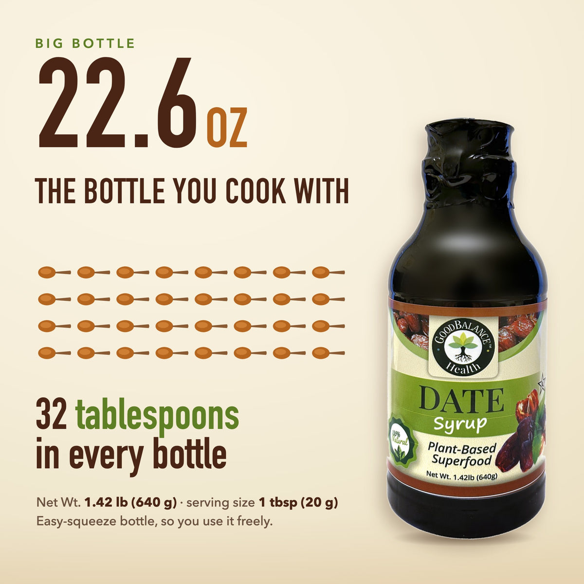 Date Syrup, 1 Ingredient Caramel Sweetener, 22.6 oz