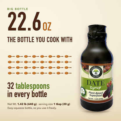 Date Syrup, 1 Ingredient Caramel Sweetener, 22.6 oz