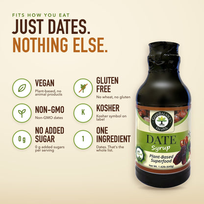 Date Syrup, 1 Ingredient Caramel Sweetener, 22.6 oz