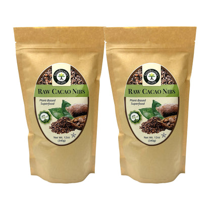Raw Cacao Nibs 2-pack, two 12 oz bags