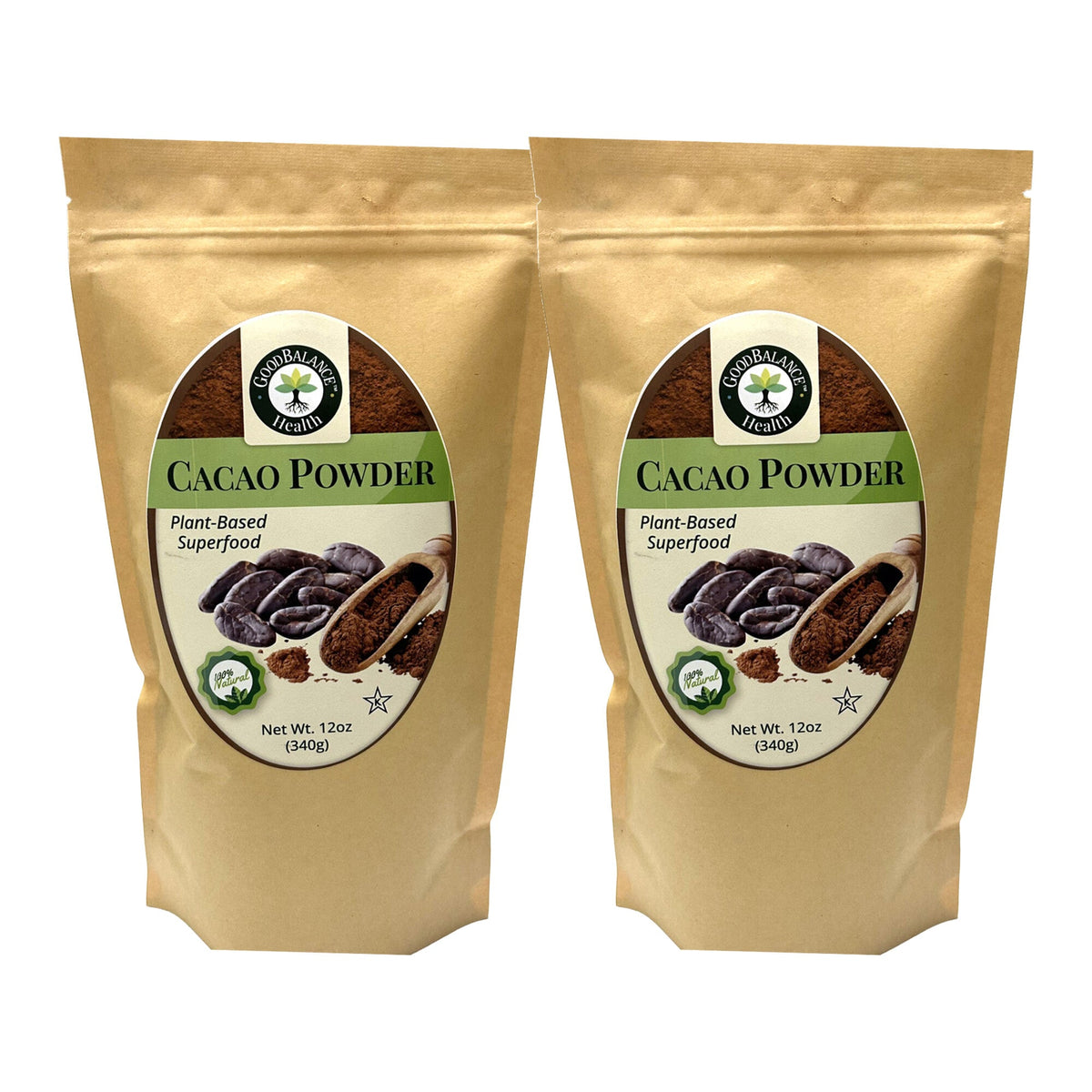 Cacao Powder 2-pack, two 12 oz bags